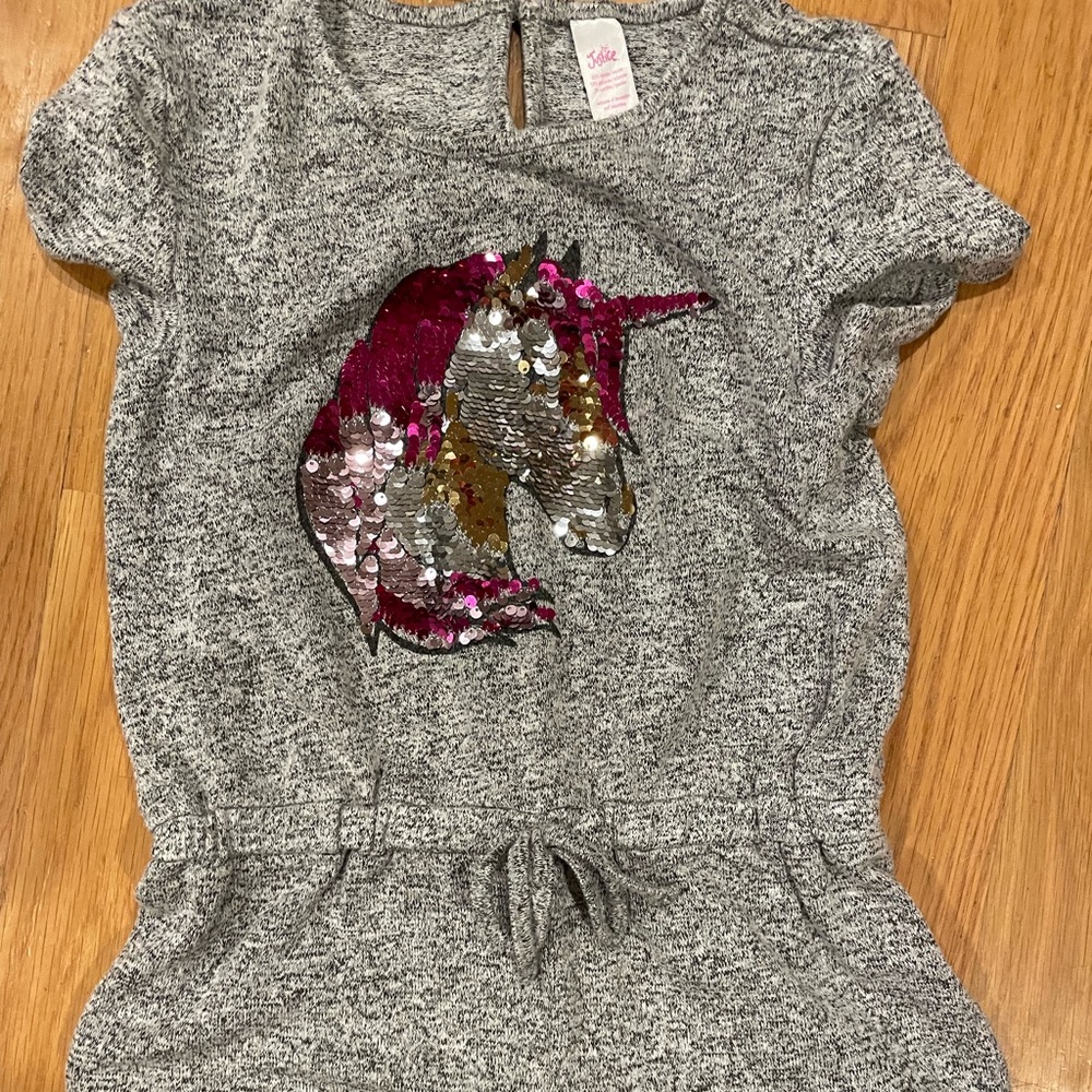 Justice Romper Unicorn Flip Sequins